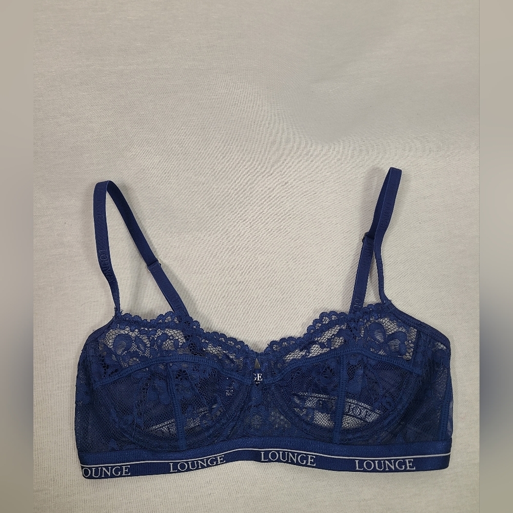 LOUNGE Blossom Balcony Bra in navy 32C